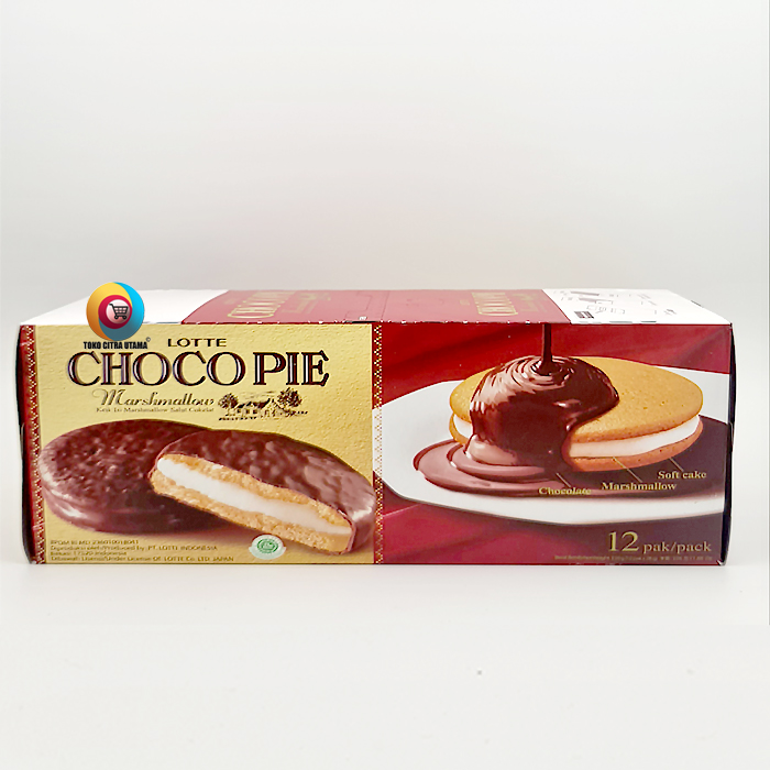 Lotte Choco Pie Marshmallow Isi 12 Pack AGEN SEMBAKO GROSIR Grosir